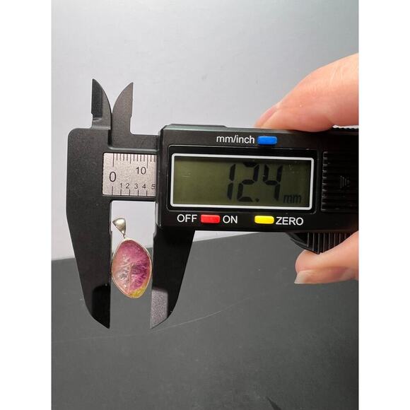 NEW Watermelon pink tourmaline sterling silver pendant 2.51 grams - Picture 8 of 8